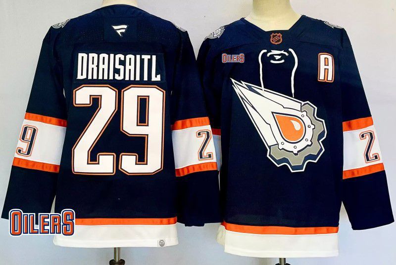 Men Edmonton Oilers 29 Draisaitl Drak Blue Fanatics 2025 NHL Jersey style 2